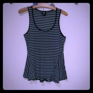 Bobeau Blue Peplum Tank Small